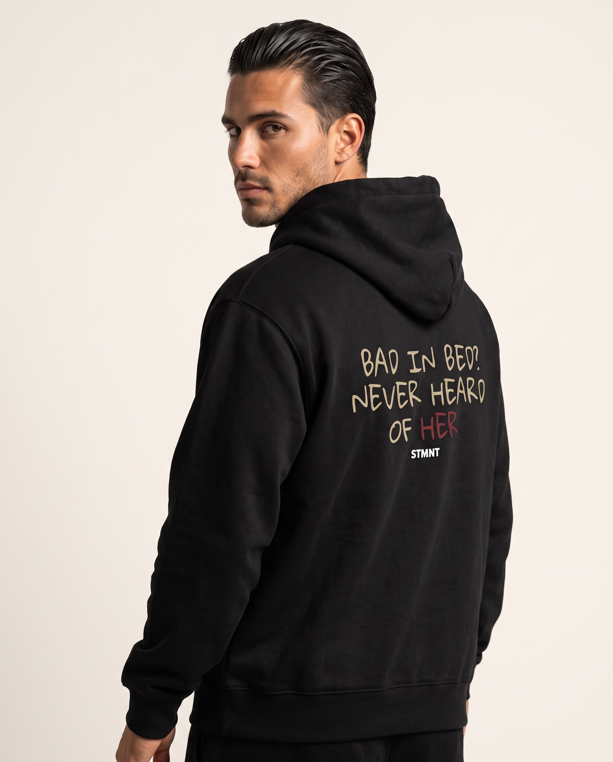 Bad In Bed Oversized Hoodie worn by model