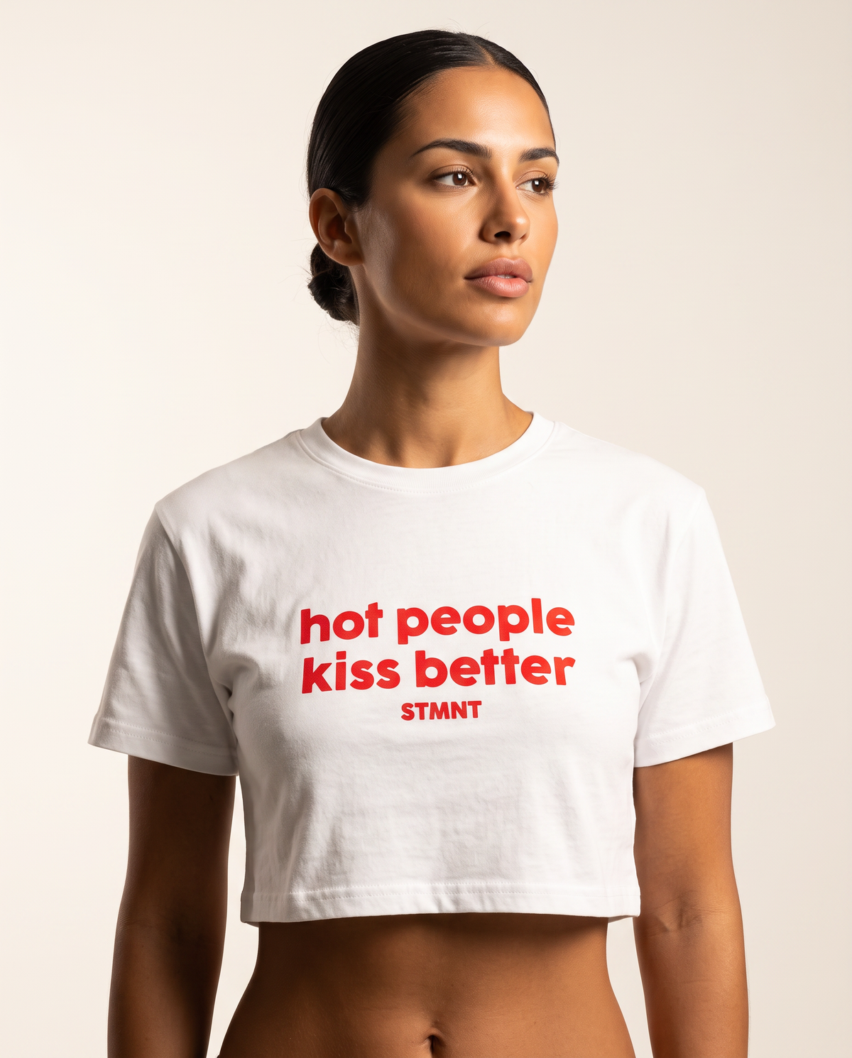 Hot People Kiss Better Crop Top worn by model