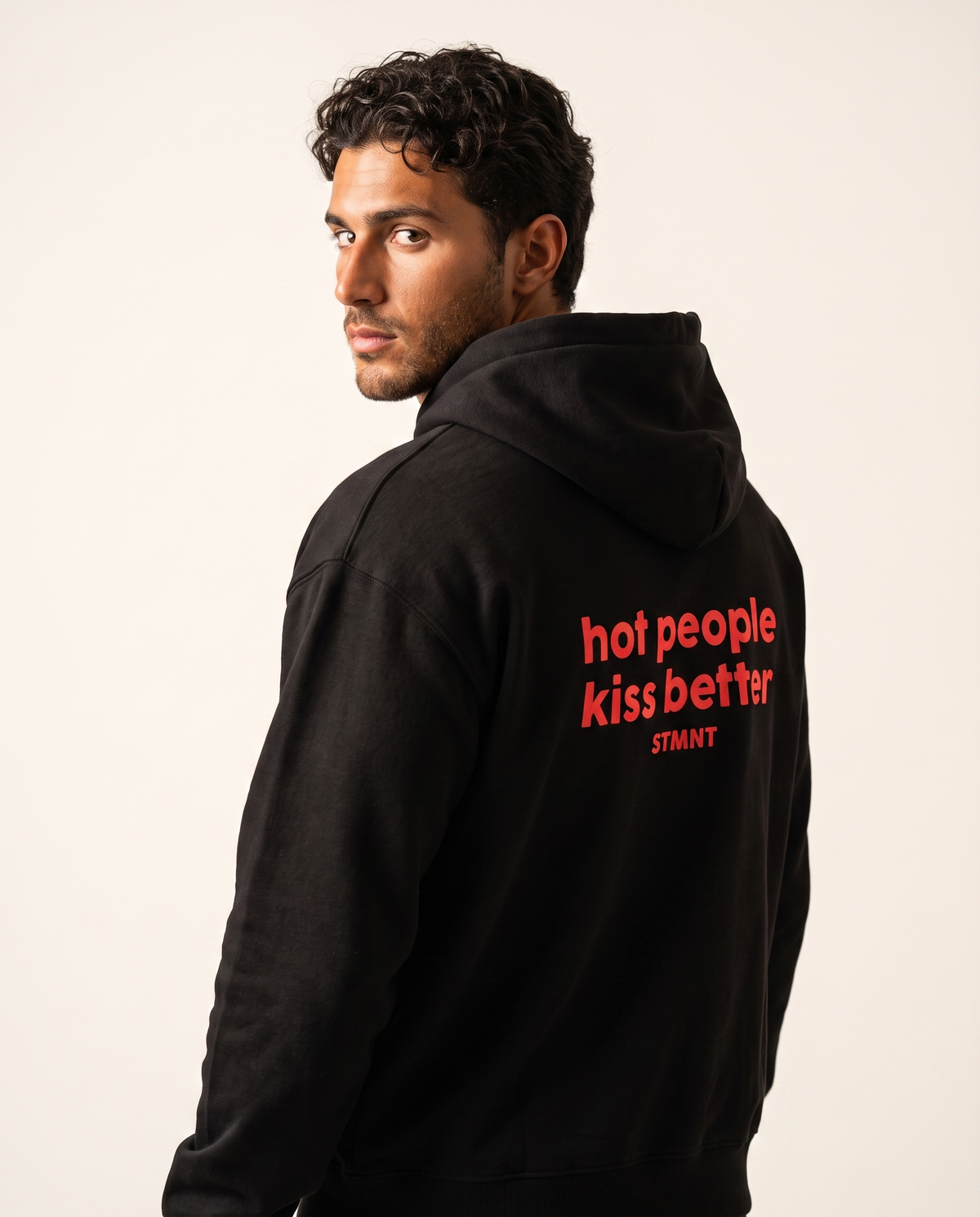 Hot People Kiss Better Oversized Hoodie worn by model