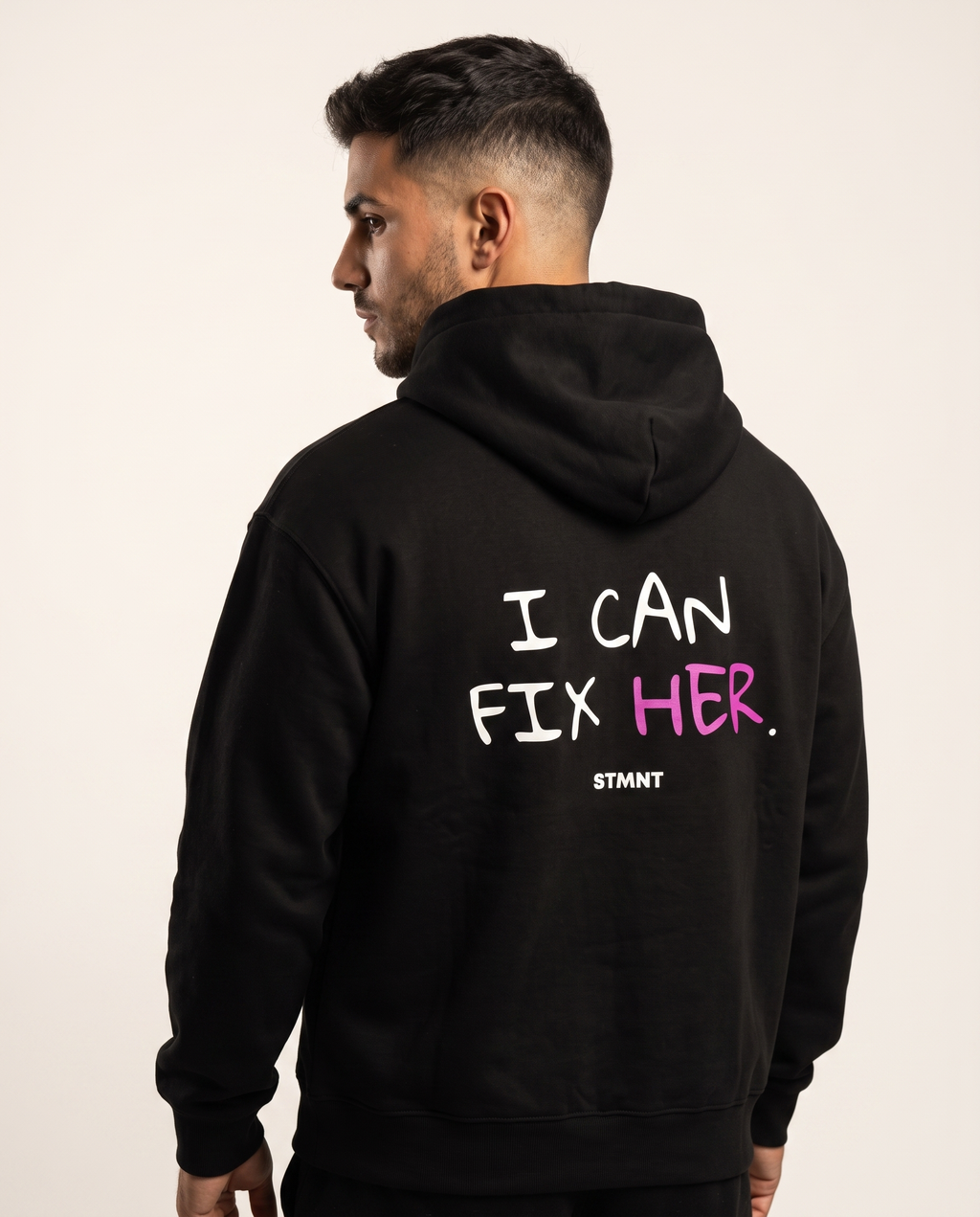 I Can Fix Her Oversized Hoodie worn by model