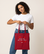 Kiss Me Tote Bag carried by model