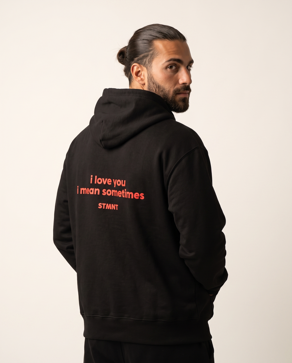 Love You, Sometimes Oversized Hoodie worn by model