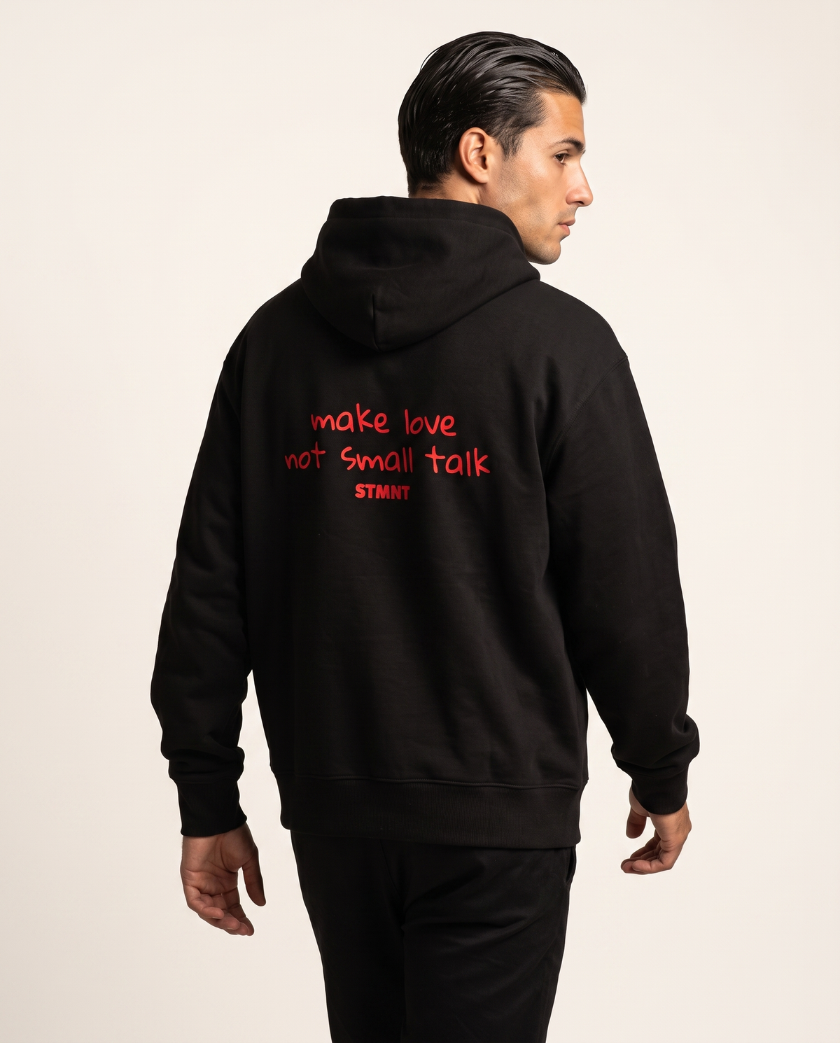 Make Love Oversized Hoodie worn by model