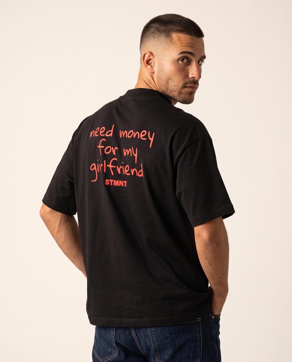 Need Money Oversized T-Shirt worn by model