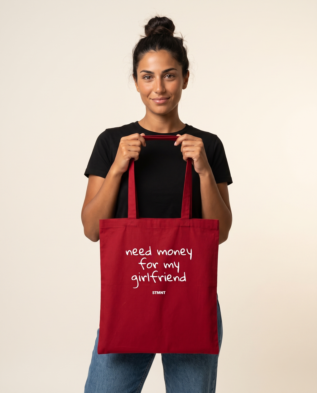 Need Money Tote Bag carried by model