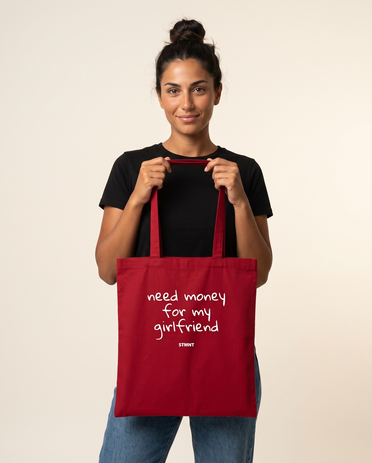 Need Money Tote Bag carried by model