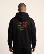 Money Talks Oversized Hoodie worn by model