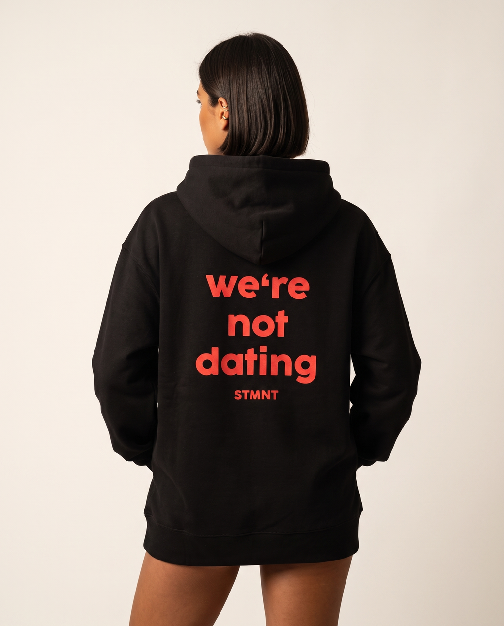 Not Dating Oversized Hoodie worn by model
