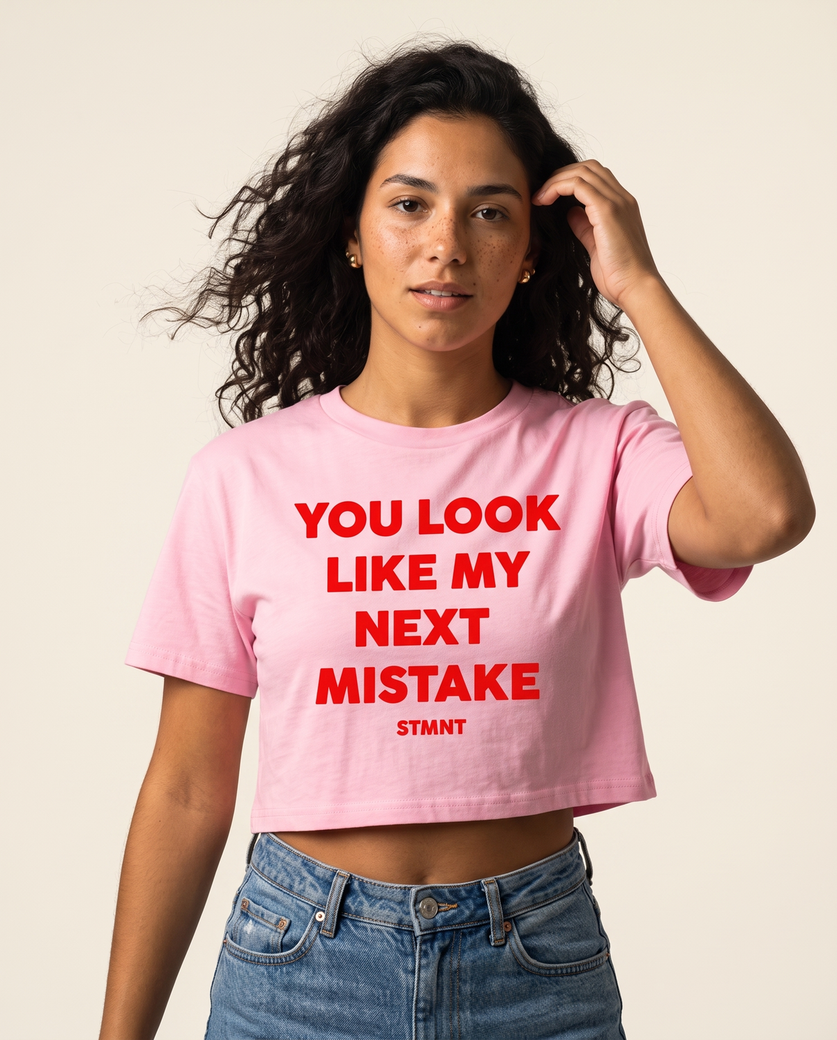 Next Mistake Crop Top worn by model