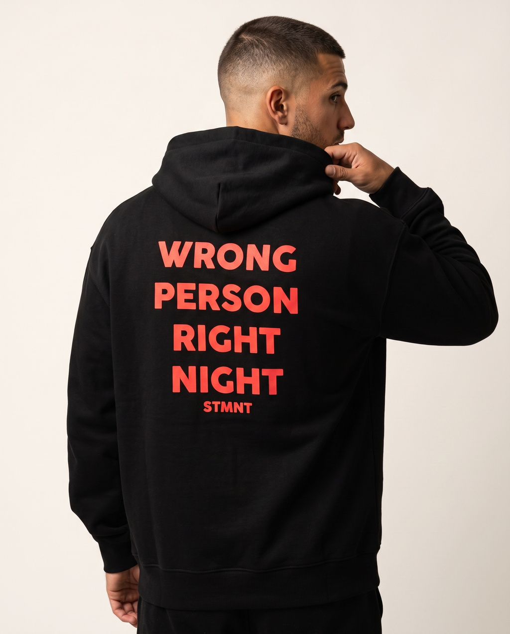 Wrong Person Oversized Hoodie worn by model