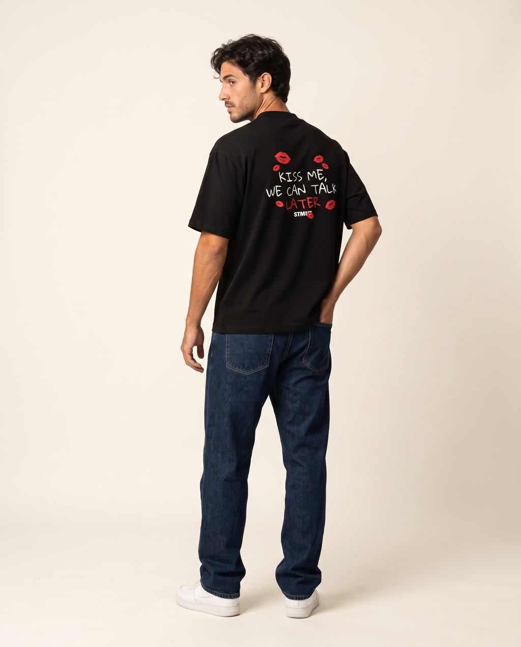 Kiss Me Oversized T-Shirt worn by model